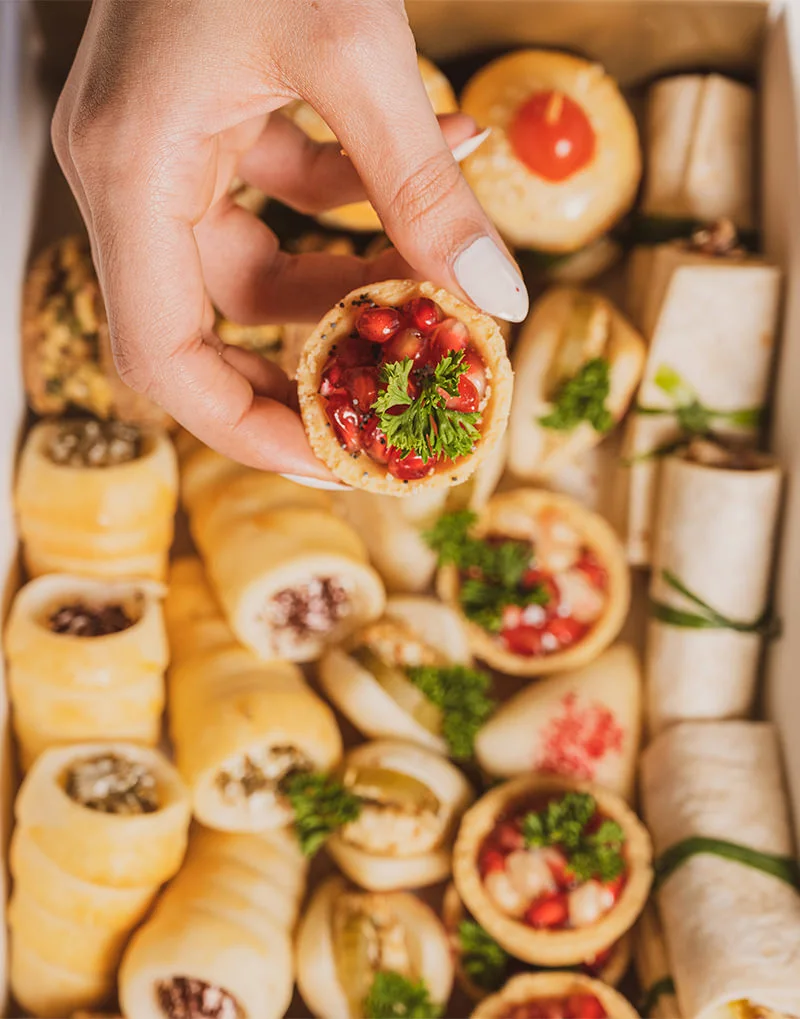A selection of delicious snacks from Amna Patisserie